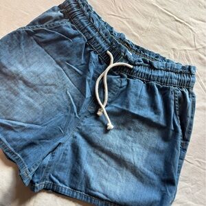 Roxy Denim-Blue Drawstring Women’s Shorts Size Large